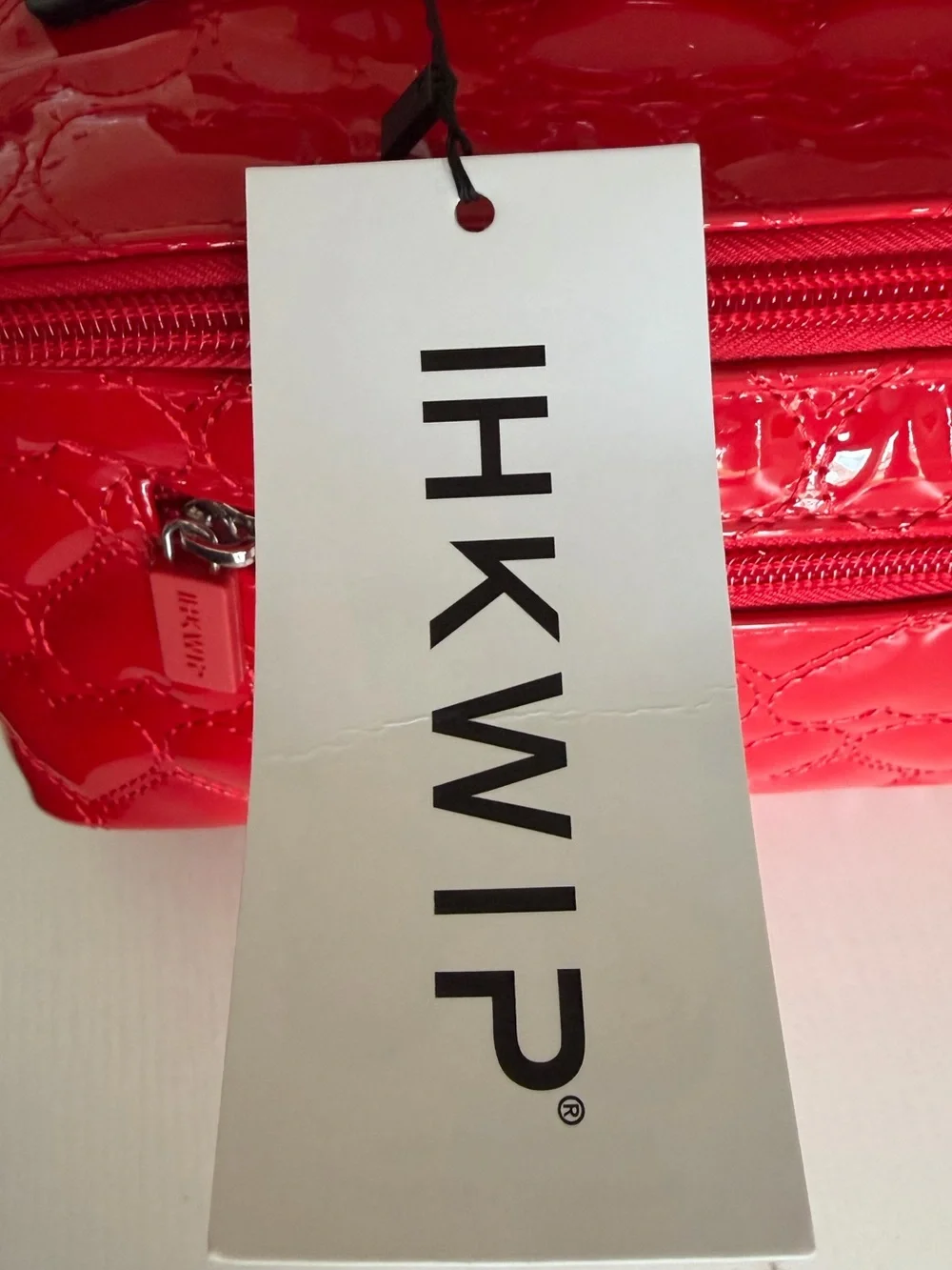 IHKWIP Carry All Heart Quilted Travel Cosmetic Case Cardinal Red NWT